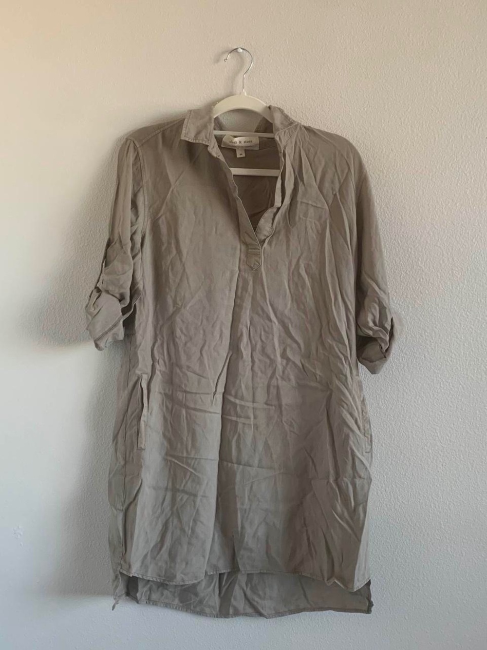 cloth & stone Light Taupe Mini Dress